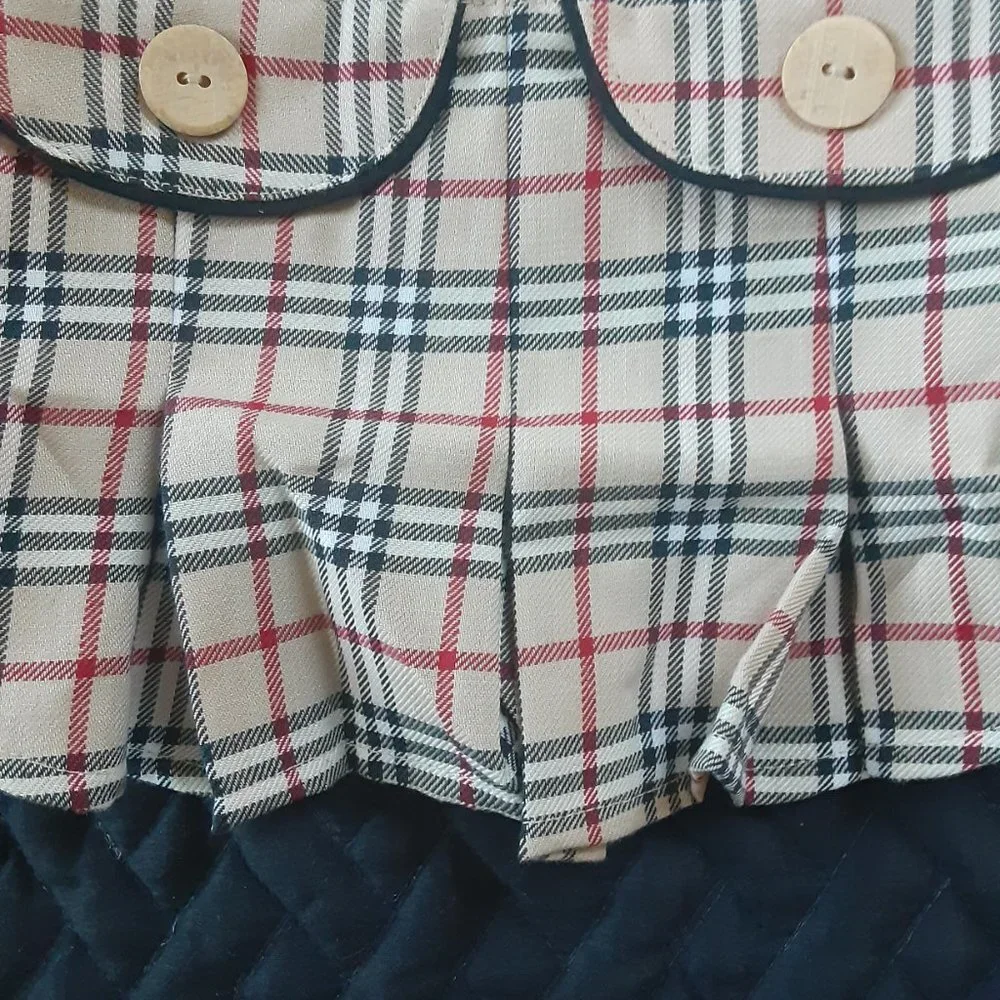 Tan Plaid Dog Dress For Small Dogs Size 4